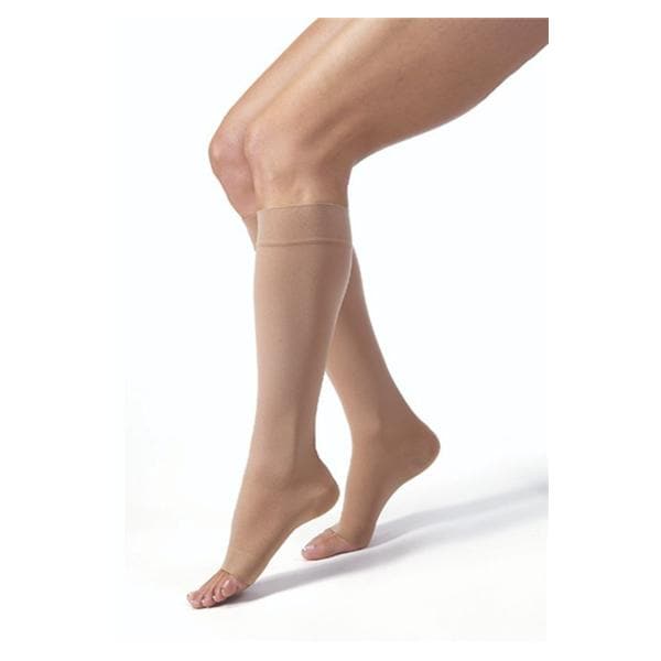 Compression Stockings, Knee High, 15-20mmHG, Small, Beige, Open Toe (Continental US Only)