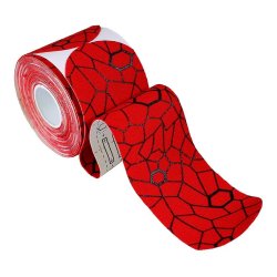 Kinesiology Tape, Precut Roll, Dispenser Box, 2" x 10" Strips, Hot Red/ Black Print, Latex-Free, 20 Strips/rl, 24 rl/cs (091297) (Legacy# 12755) (US Only)