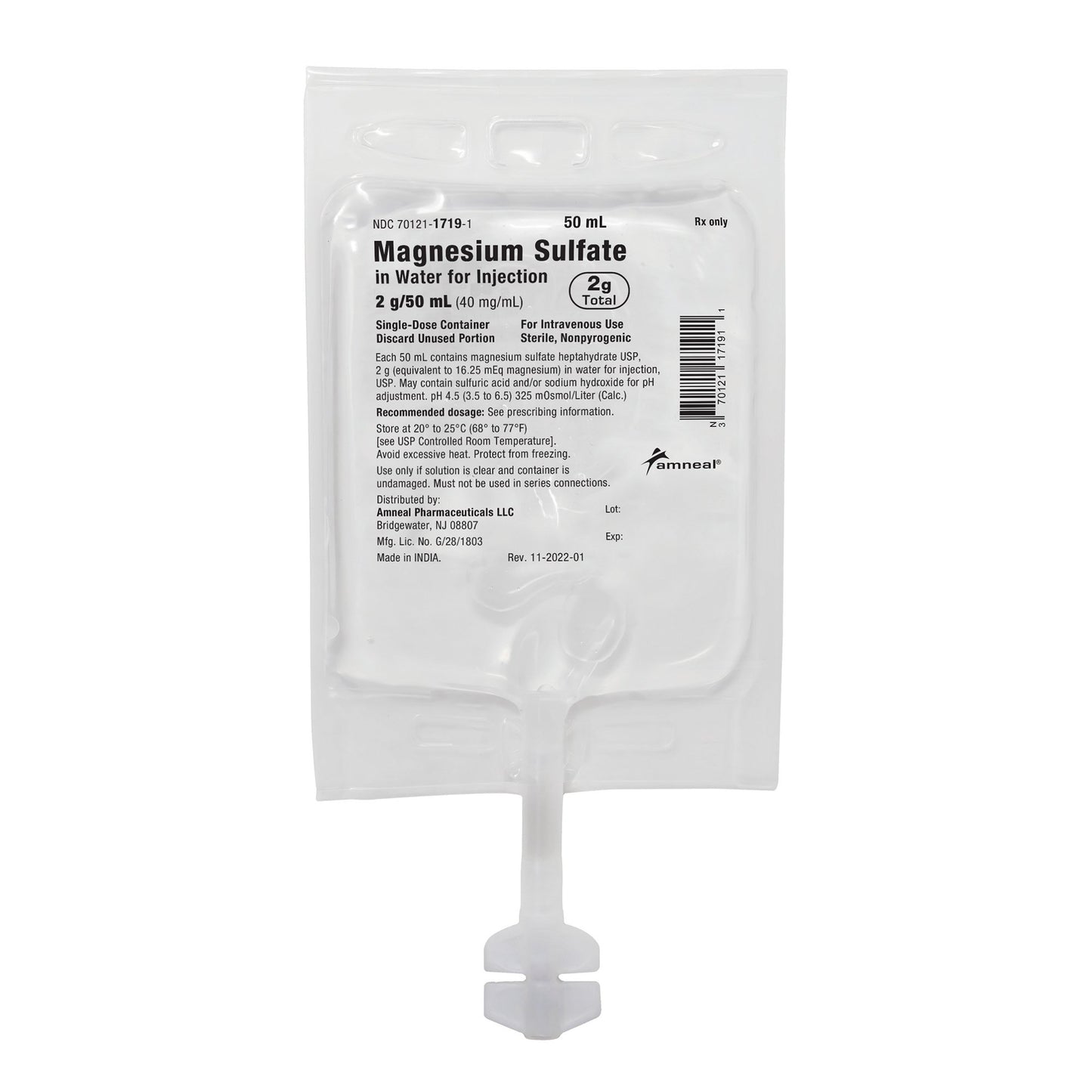 Magnesium Sulfate in Water for Injection, 40 mg/ml, 100 ml Flexible Container, 24/cs (Rx) (Item is Non-Returnable) (We must have your Wholesale Drug License on File before shipping this product) (US Only, Excluding IN and ND)