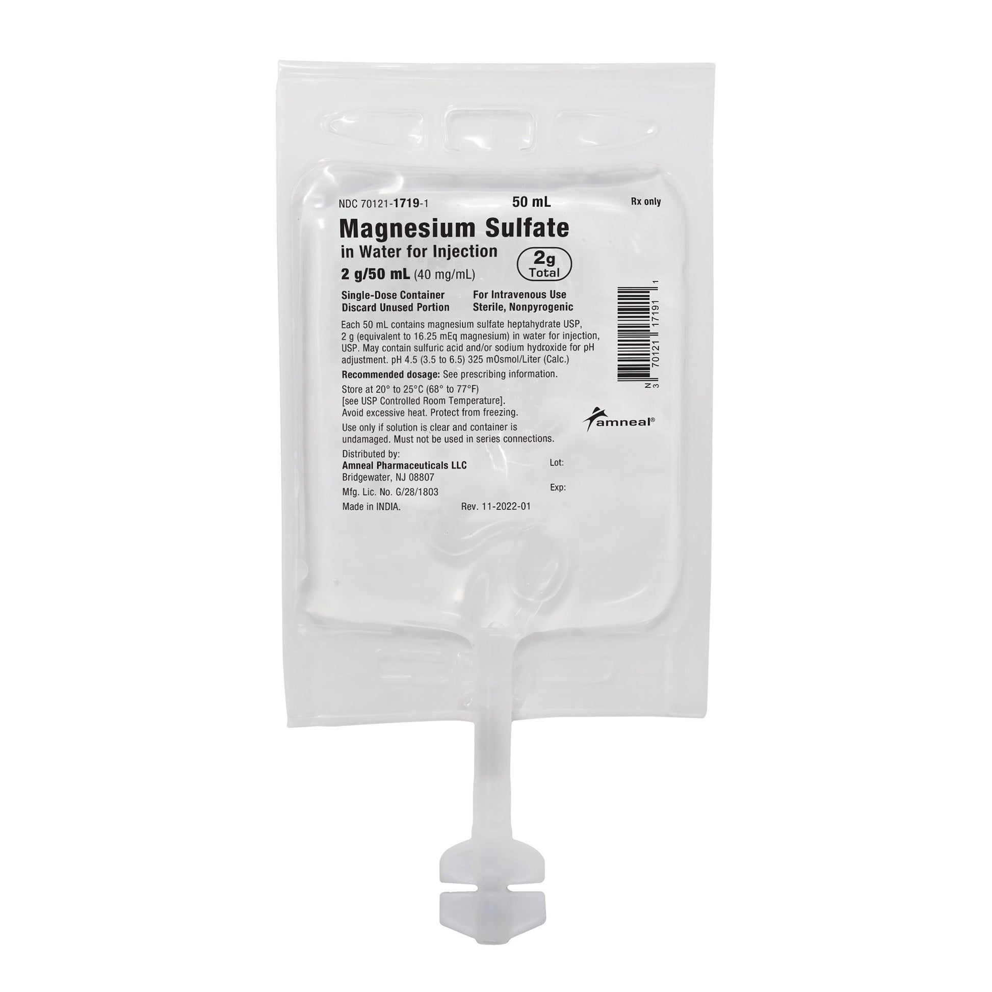 Magnesium Sulfate in Water for Injection, 40 mg/ml, 100 ml Flexible Container, 24/cs (Rx) (Item is Non-Returnable) (We must have your Wholesale Drug License on File before shipping this product) (US Only, Excluding IN and ND)