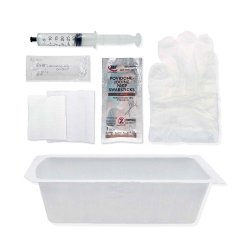 Insertion Tray, TruAdvance, Foley Insertion Tray 800ml Peel-Lid Tray, 30ml Pre-Filled Sterile Water Syringe, (3) PVP Pre-Saturated Swabsticks, Underpad, Fenestrated Drape, 5g Packet of Lubricant, and 1pr Large Vinyl Gloves, 20ea/cs