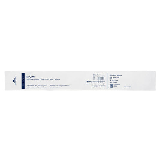 Catheter, TruCath, Silicone-Elastomer Coated Latex, Foley, 3-Way, 30ml Balloon, 20fr, 12ea/cs