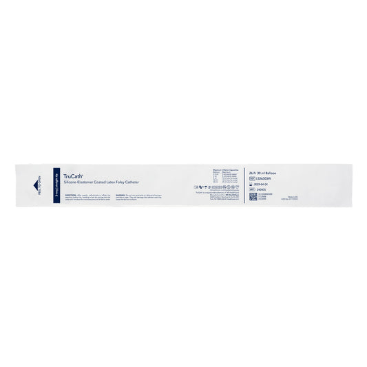 Catheter, TruCath, Silicone-Elastomer Coated Latex, Foley, 3-Way, 30ml Balloon, 26fr, 12ea/cs