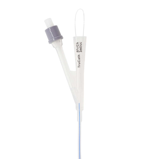 Catheter, TruCath, 100% Silicone Pediatric Foley Catheter, 2-Way, 3ml, 10fr, 12ea/cs