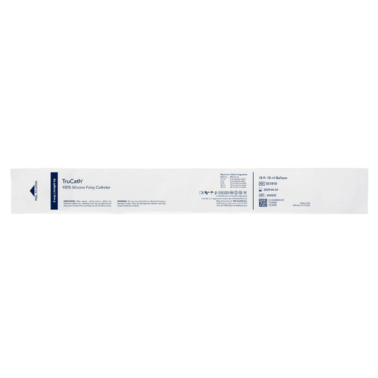 Catheter, TruCath, 100% Silicone Foley Catheter, 2-Way, 10ml Balloon, 18fr, 12ea/cs