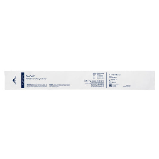 Catheter, TruCath, 100% Silicone Foley Catheter, 2-Way, 10ml Balloon, 24fr, 12ea/cs