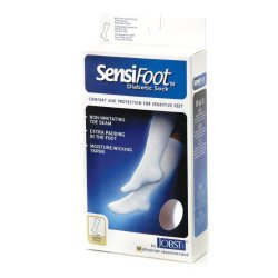Diabetic Sock, Knee High, Closed Toe, White, Large, 1/pr (Continental US Only)
