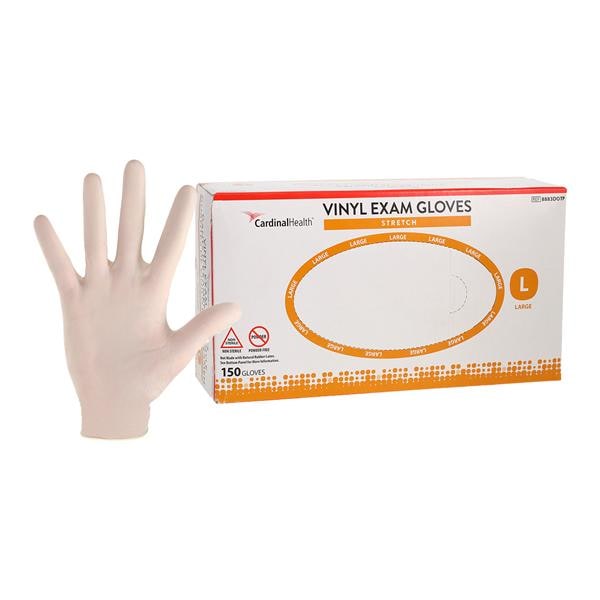 Gloves, Vinyl Exam, Stretch, Powder-Free (PF), Large, Non-Sterile, 150/bx, 10 bx/cs (Continental US Only)