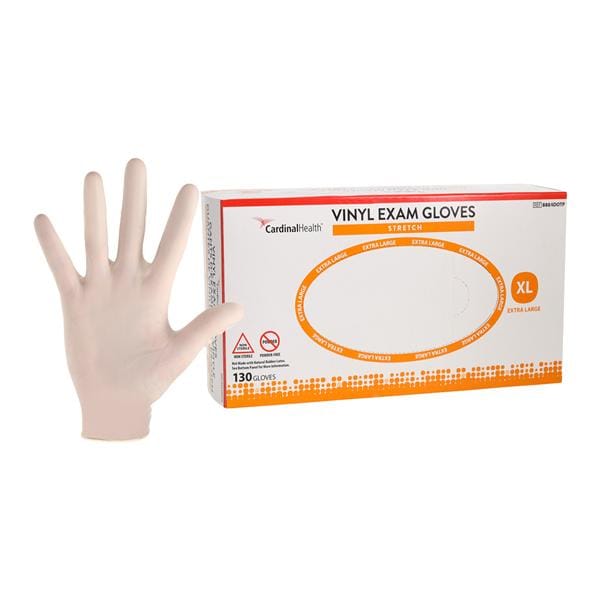 Gloves, Vinyl Exam, Stretch, Powder-Free (PF), X-Large, Non-Sterile, 130/bx, 10 bx/cs (Continental US Only)