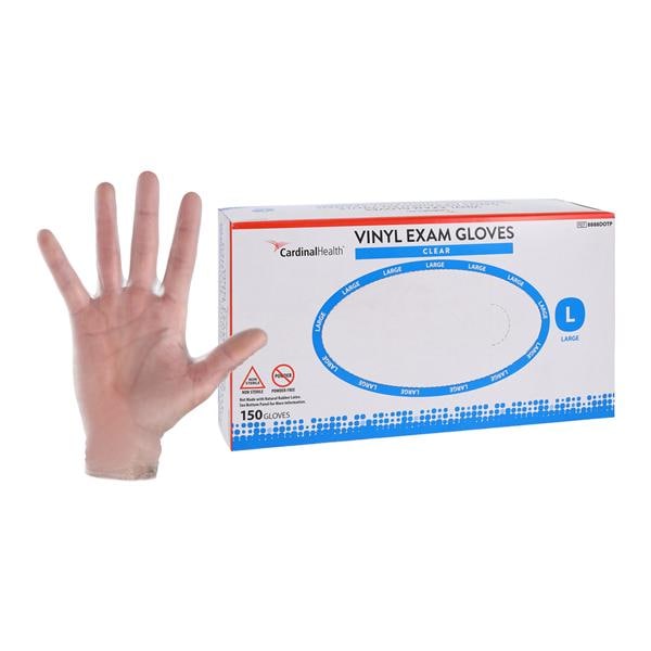 Gloves, Vinyl Exam, Powder-Free (PF), Large, Transparent, Non-Sterile, 150/bx, 10 bx/cs (Continental US Only)