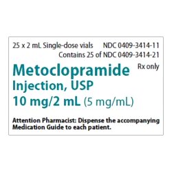 Metoclopramide Injection, USP, 5 mg/ml, 2 ml Vial, Single Dose, Glass Fliptop Vial, 25/bx