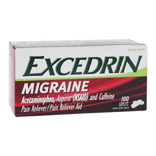 Excedrin Migraine Caplets, 250/250/65mg, 100/btl 24 btl/cs (Available for sale in US only) (Products cannot be sold on Amazon.com or any other third Party sites.) (Item is Non-Returnable)