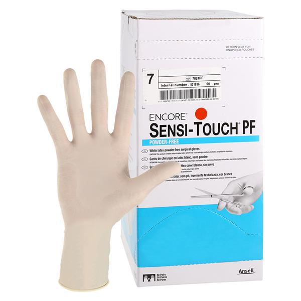 Surgical Gloves, Powder-Free (PF), Latex, Beaded, Size 7, 50 pr/bx, 4 bx/cs (US Only)