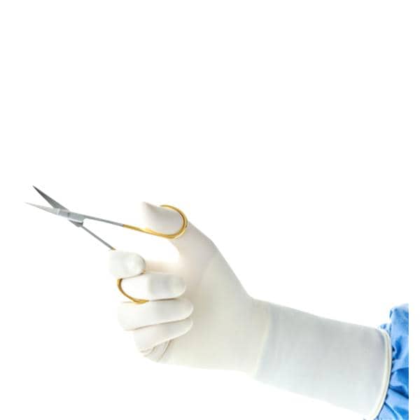 Surgical Gloves, Powder-Free (PF), Latex, Beaded, Size 8.5, 50 pr/bx, 4 bx/cs (US Only)