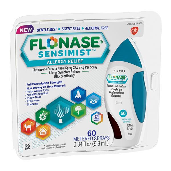 Flonase Sensimist Allergy Nasal Spray, 27.5mcg per spray, 60 metered sprays/btl, 12 btls/cs (Available for sale in US only) (Products cannot be sold on Amazon.com or any other third Party sites.) (Item is Non-Returnable)