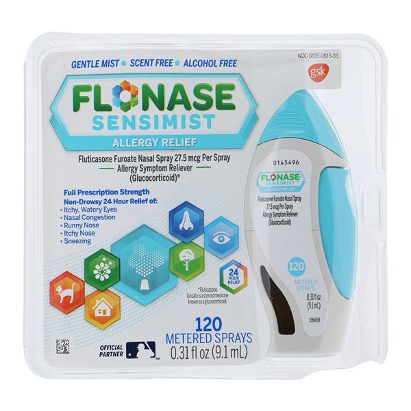 Flonase Sensimist Allergy Nasal Spray, 27.5mcg per spray, 120 metered sprays/btl, 12 btls/cs (This is a Non-Returnable Item) (Available for sale in US only) (Products cannot be sold on Amazon.com or any other third Party sites.)