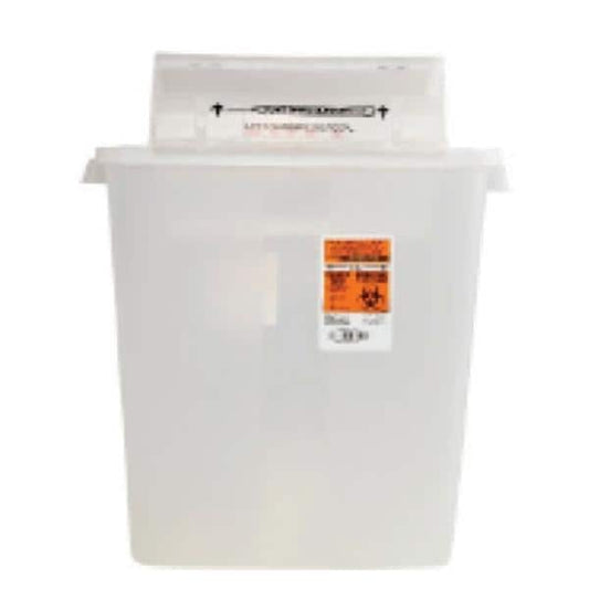 NovaPlus SharpSafety Safety In Room Sharps Container, Counterbalance Lid, Clear, 3 Gallon, 10/cs (For Sale to Authorized NovaPlus Customers Only) (Continental US Only)