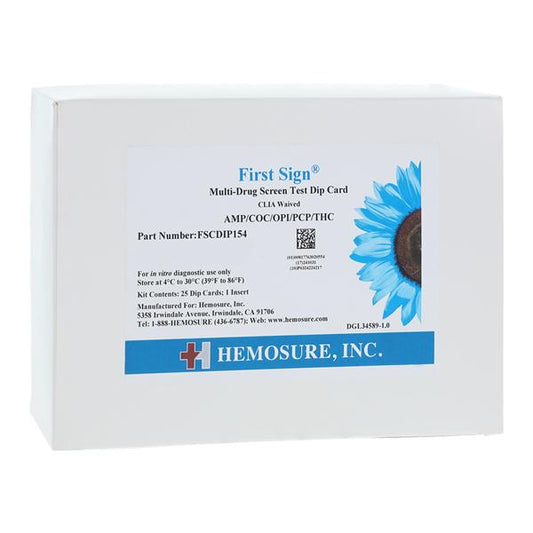 5 Panel Dip Card - AMP/COC/OPI/PCP/THC, 25/bx