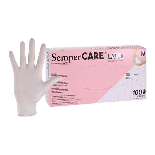 Exam Glove, Latex, Powder-Free (PF), Textured, Medium, 100/bx, 10 bx/cs (70 cs/plt)