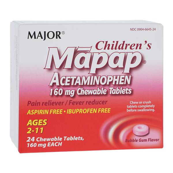 Mapap Jr, 160mg, Meltaway, Compare to Tylenol Jr., NDC# 00904-6645-24, 24/bx (US Only)