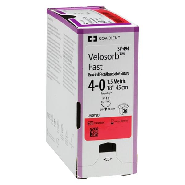 Suture, Absorbable, Size 4-0, 18", Undyed, P-12 Needle, 12/bx (Continental US Only)