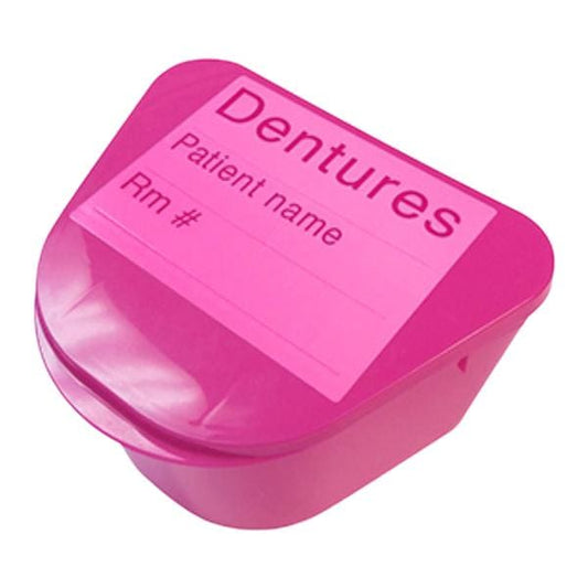 Denture Cup w/ Hinged Lid, Clear, 2" x 4" x 3", 200/cs
