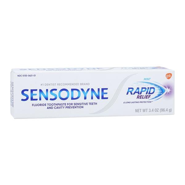 Sensodyne Rapid Relief Toothpaste, Extra Fresh, 3.4 oz. tube, 6/pkg, 2 pkg/cs .