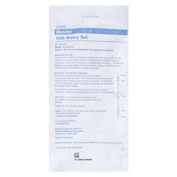 Irrigation Set, Straight, TUR Series, 22" Length, Non-Pyrogenic, Contains DEHP, Sterile, 12/cs (Rx) (Continental US Only) (Product Access Restricted. Check with your sales rep to verify eligibility)