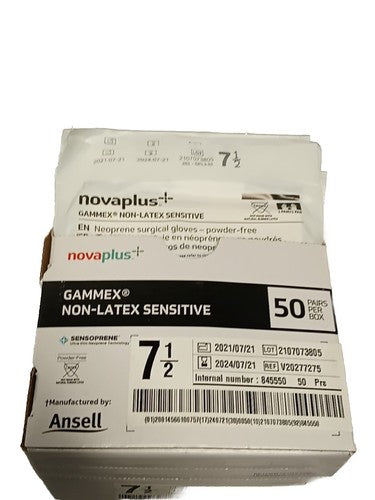 Gammex Sensitive Glove, Neoprene, Size 7.5, Non-Latex, 50 pr/bx, 4 bx/cs (US Only) (For Sale to Authorized NovaPlus Customers Only)