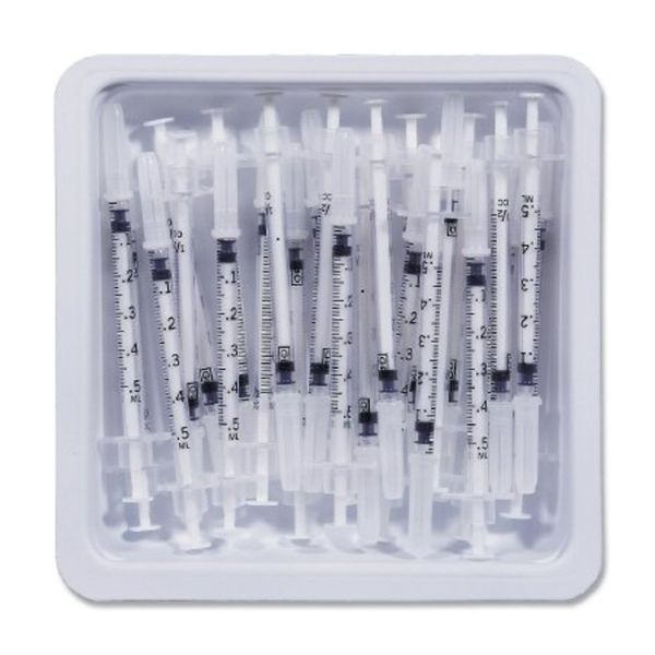 Allergy Tray, 1cc, 27G x _, Regular Bevel, Grey Cap, 25/tray, 40 trays/cs (72 cs/plt) (Item on Manufacturer Backorder  Inventory Limited when Available)