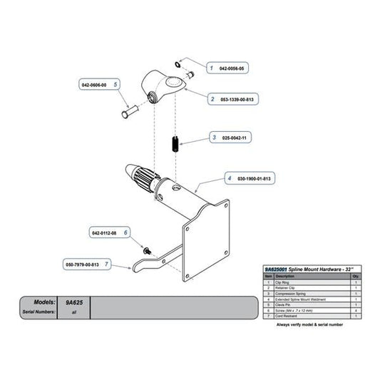 253 LED Light Procedure Table Extended Spline Mounting Hardware Only, 630, Mist (US Only) (DROP SHIP ONLY) (Delivery Info Sheet Required)