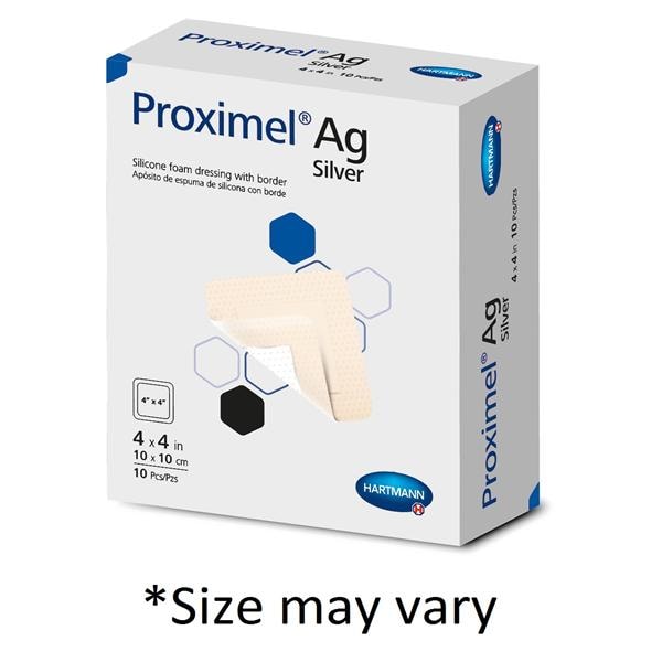 Ag Silicone Foam Dressing with Border, Sacral, Small, 5/bx, 10 bx/cs