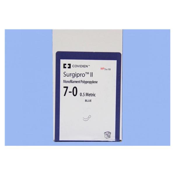 Suture, Taper Point, Size 7-0, Blue, 5x24", Needle CV-1, 3/8 Circle, Surgalloy Needle, OptiVis Surface Darkened Needle, 1 dz/bx (Continental US Only)