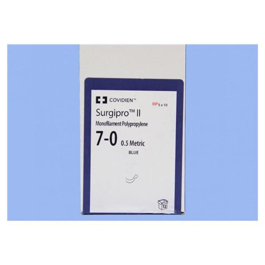 Suture, Taper Point, Size 7-0, Blue, 5x24", Needle CV-1, 3/8 Circle, Surgalloy Needle, OptiVis Surface Darkened Needle, 1 dz/bx (Continental US Only)