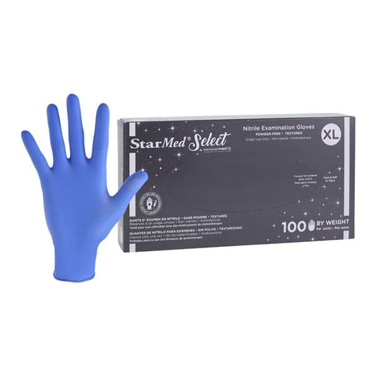 Exam Glove, Nitrile, Powder-Free (PF), Textured Fingertips, Beaded Cuff, X-Large, 100/bx, 10 bx/cs (80 cs/plt)