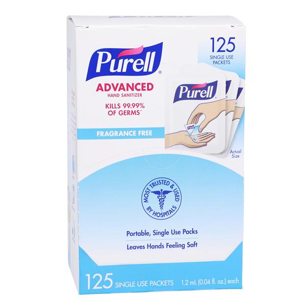 Instant Hand Sanitizer, Display, Single Use, 0.04 oz Packet, 125 ct, 12/cs (Item is considered HAZMAT and cannot ship via Air or to AK, GU, HI, MP, PR, VI)