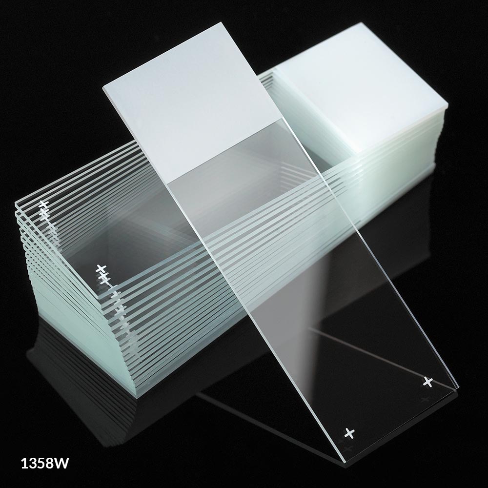 Charged Slide, Adhesive Surface, 90 Corners, Ground Edges, White, 25 x 75mm, 72/bx, 20 bx/cs