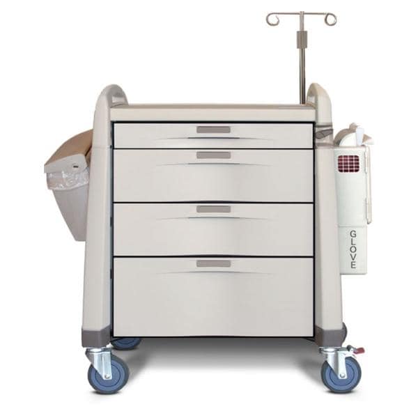Compact Cart, 36" H x  24" D x 31" W,  Light Creme/ Dark Creme, Core Lock, (1) 3" Drawer, (2) 6" Drawers and (1) 10" Drawer (DROP SHIP ONLY)