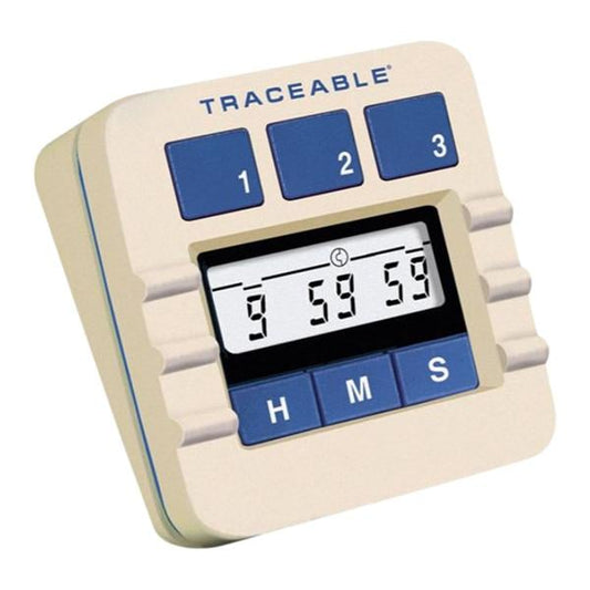 Original Traceable LCD Digit Triple Display Lab Timer, 3" x 3" x 1 1/8" (Continental US Only)