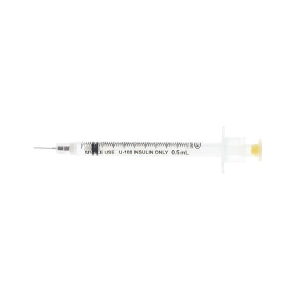 Safety Syringe, Insulin, 0.5ml, 30G x 5/16", Half Unit Markings, U-100, 100/bx, 8 bx/cs