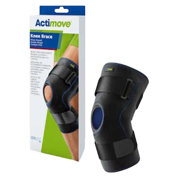 Actimove Knee Brace, Wrap Around, Simple Hinges, Condyle Pads, Large, 18" - 20", Black