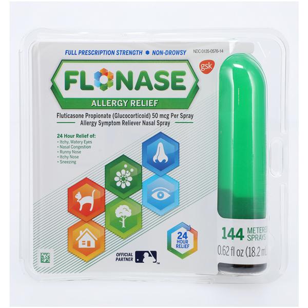 Flonase Allergy Relief Spray, 50mcg per spray, 144 metered sprays/btl, 12 btls/cs (Available for sale in US only) (Products cannot be sold on Amazon.com or any other third Party sites.) (Item is Non-Returnable)