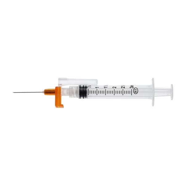 Safety Retractable Needle, 25G x 1" with 3mL Syringe, 400/cs