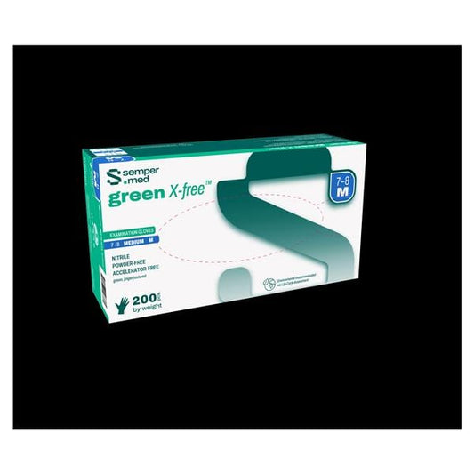 Exam Glove, Nitrile, Green, Textured, Medium, Powder Free (PF), 200/bx, 10 bx/cs (50 cs/plt)