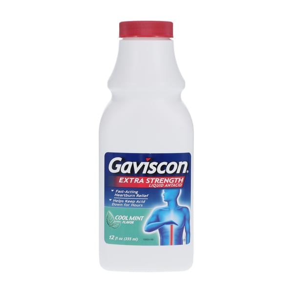 Gaviscon X-Strength Liquid Antacid, Mint, 355mL/btl, 12 btl/cs
