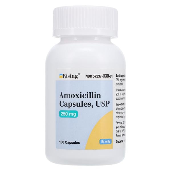 Amoxicillin Capsules, USP, 250mg, 100 Ct, (Rx) (US Only, Excluding IN and ND) (Product is Non-Returnable) 