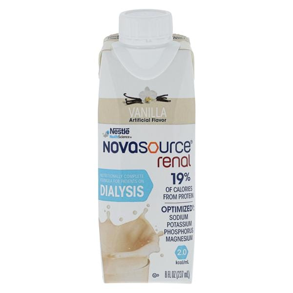 NOVASOURCE RENAL, Vanilla, 8 fl oz Carton, 24/cs (Minimum Expiry Lead is 90 days) (Continental US Only) (Nestle products cannot be sold online without Nestle's prior written permission) (Products cannot be sold on Amazon.com or any other 3rd party site)