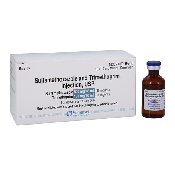 Sulfamethoxazole & Trimethoprim Injection, 80 mg/ml & 16 mg/ml, 10 ml, MDV, 10/ct (Rx) (US Only, Excluding IN and ND) (Product is Non-Returnable)