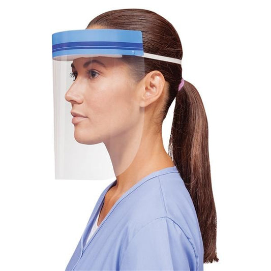 Face Shield, Elastic Headband, Clear, 9" Full Length, Bulk, 72/cs