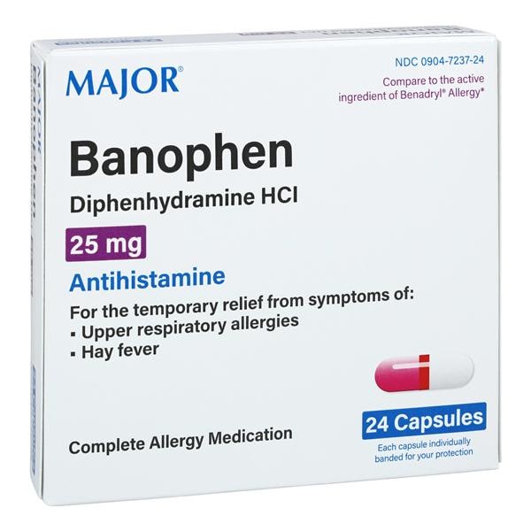 Banophen, 25mg, 24s, Compare to Benadryl, NDC# 00904-7237-24 (US Only) 